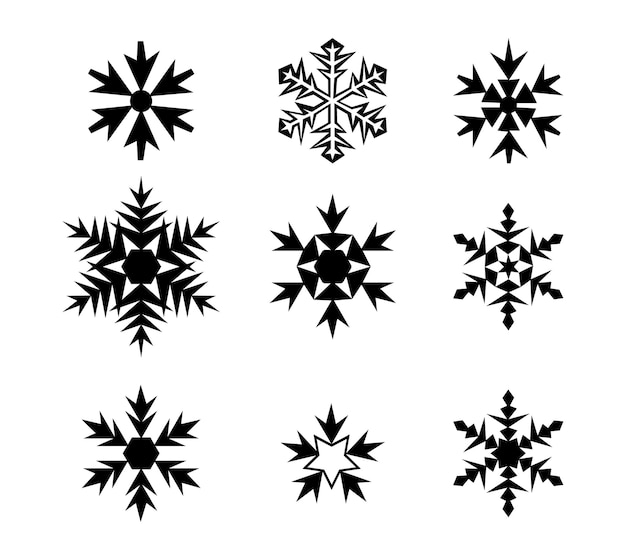 Collection of Black and White Snowflake Designs