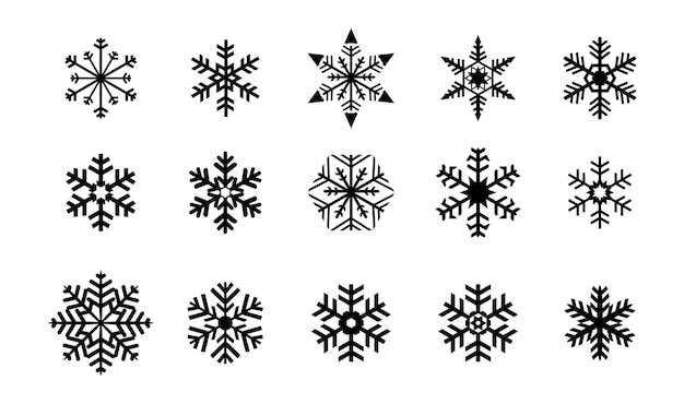 Collection of Black and White Snowflake Designs