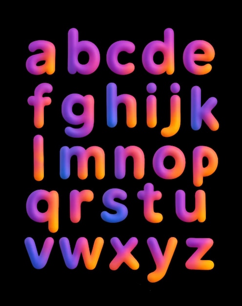 Colorful 3D Alphabet Design
