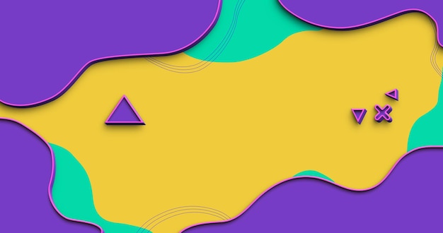 colorful abstract background psd download, modern memphis 3d background horizontal size, new style