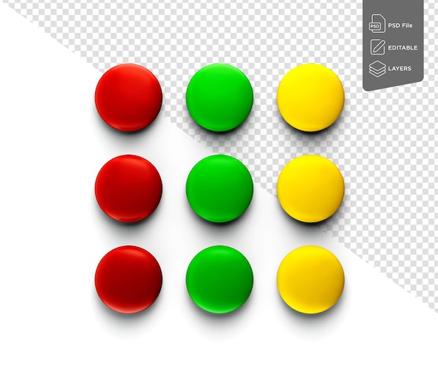 Colorful Delicious Chocolate Candies Or Buttons Forming Traffic Lights Concept 3d illustration