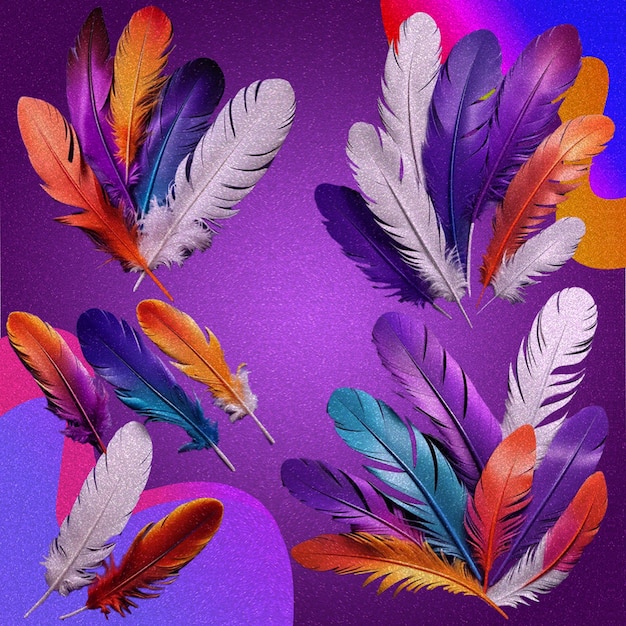 Colorful Feathers Abstract