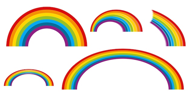 Colorful rainbows illustration collection for various uses