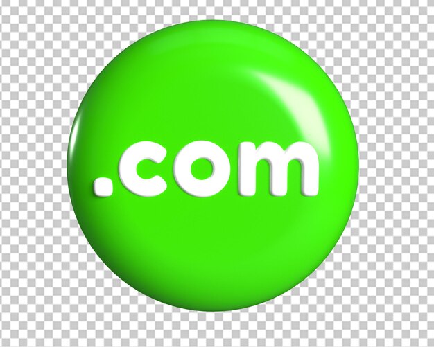.com green  icon 3d render