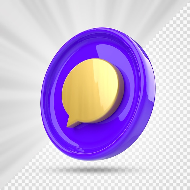 Comment icon  Comment button . 3D element