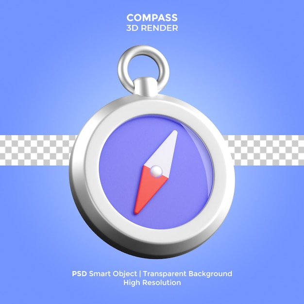 Compass 3D Render illustration isolated premium PSD