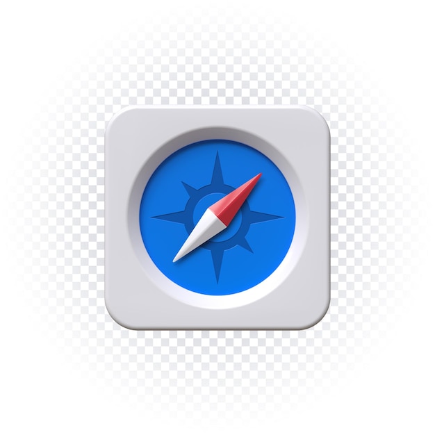Compass icon 3d render isolated