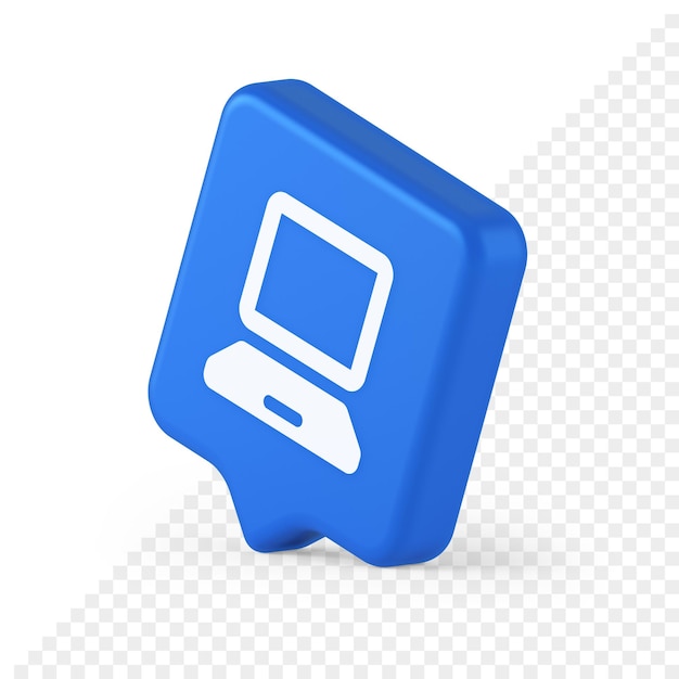 Computer network connection button digital information browsing 3d realistic speech bubble icon