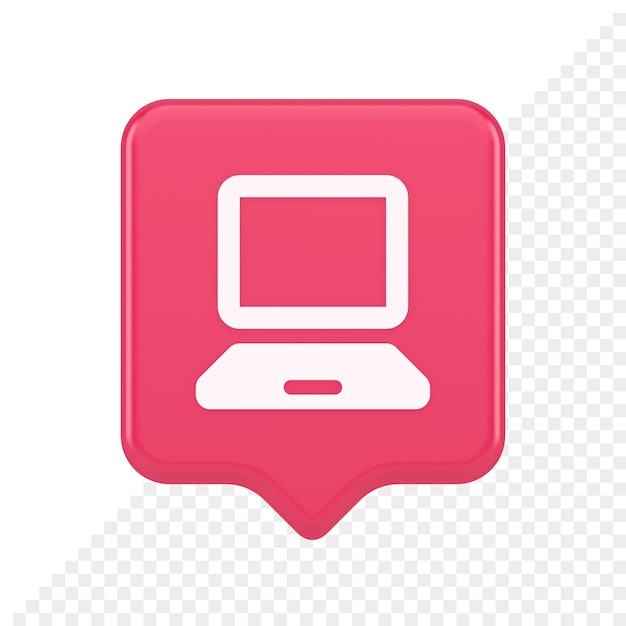 Computer network connection button digital information browsing 3d realistic speech bubble icon