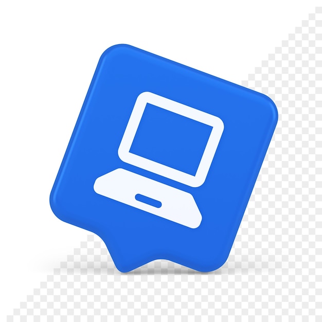 Computer network connection button digital information browsing 3d realistic speech bubble icon