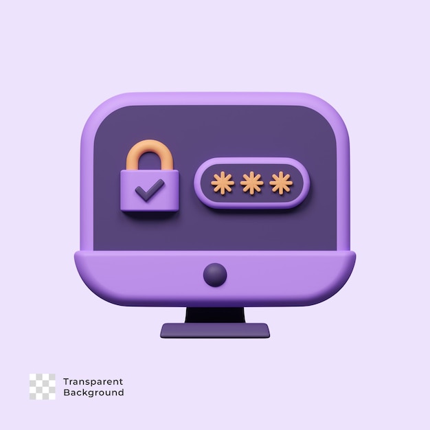 Computer Security 3D Icon