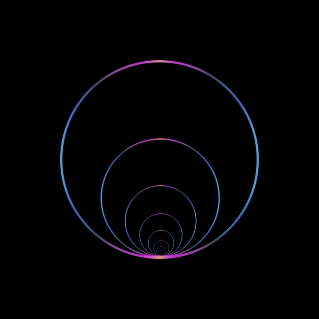 Concentric Neon Rings Tunnel