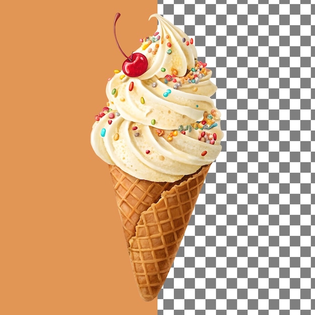 Cone icecream isolated without Background