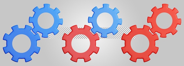 configuration 3d gear setting isolated on transparent background