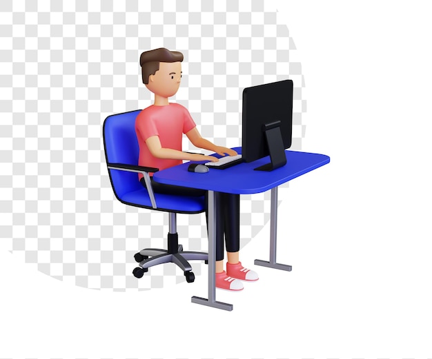 Công việc từ xa 3d với máy tính để bàn