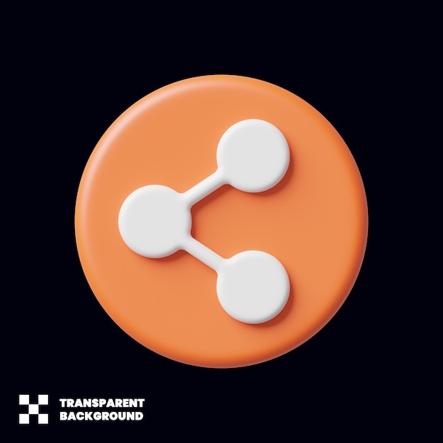 Connection Share Icon 3D
