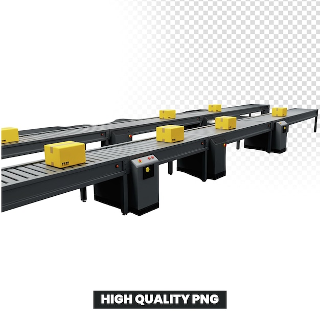 Conveyor Belt System Transporting Packages