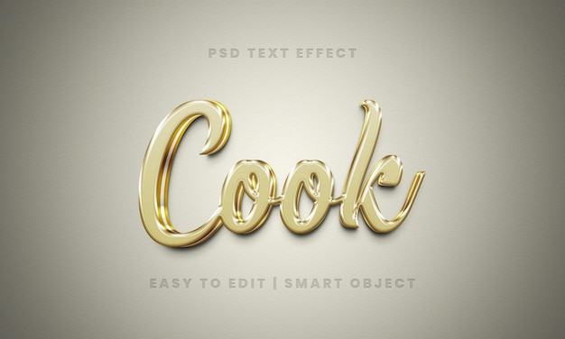 Cook 3D Text Effect Template