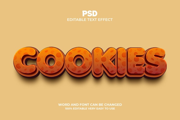 Cookies 3D Editable Text Effect Style