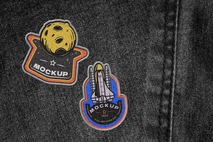PSD cool clothing patch mockup