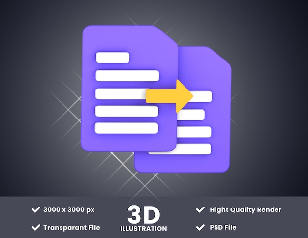 Copy Files3d illustration suitable for your design
