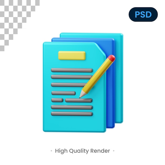 Copy Writer 3D Render Illustration Premium Psd