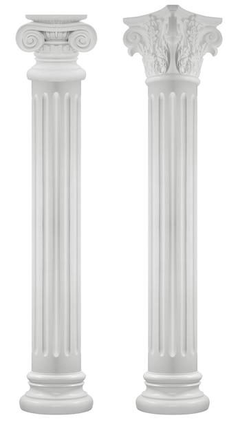 Cột trụ La Mã Ionic trắng