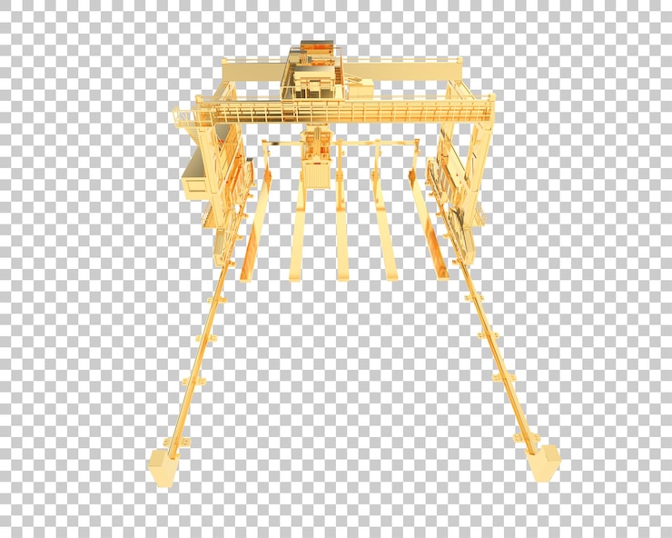 PSD crane isolated on transparent background 3d rendering illustration