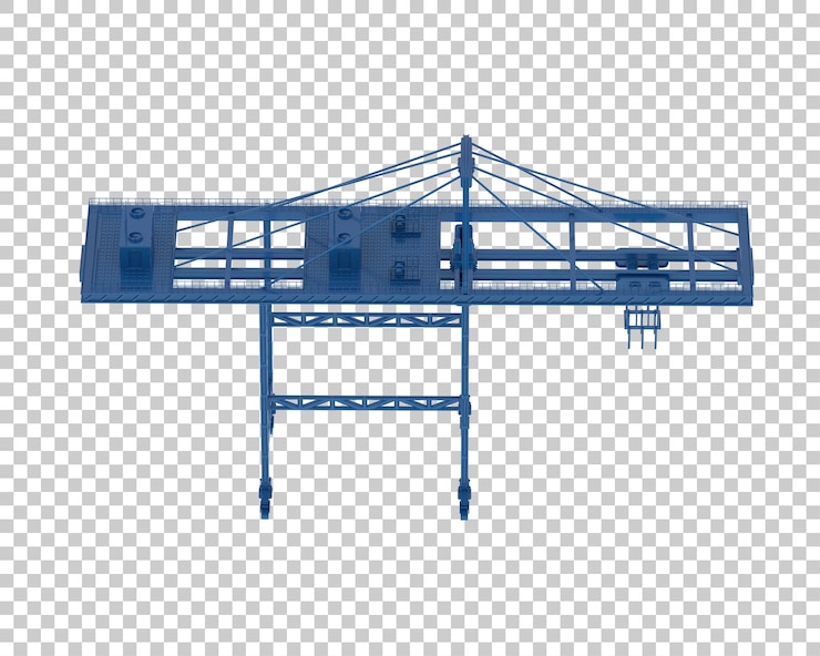 PSD crane isolated on transparent background 3d rendering illustration