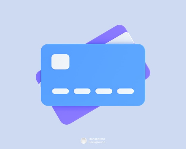 Credit card icon isolated 3d render illustration
