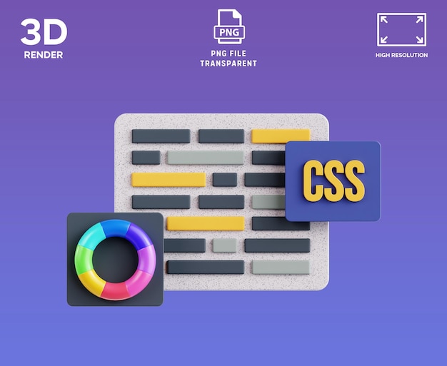 css coding 3d object illustration