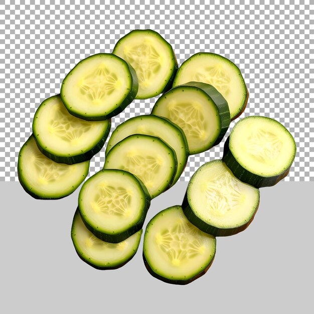 cucumber slices on transparent background ai generated