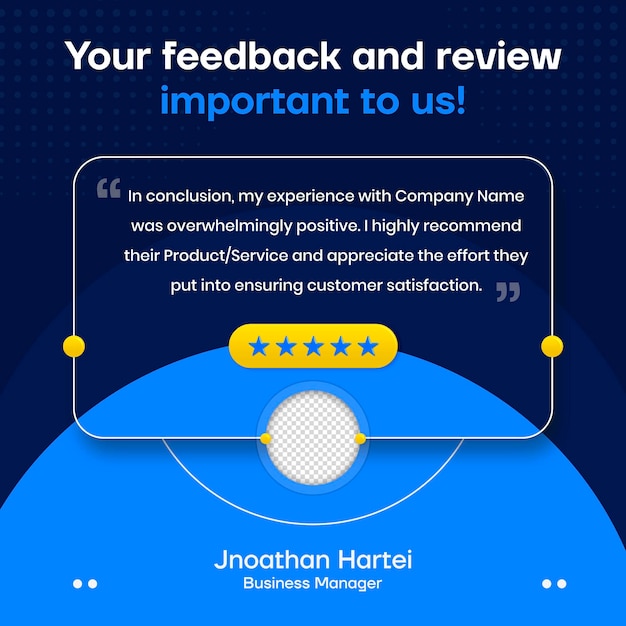 Customer feedback testimonial social media post web banner template