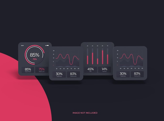 Customizable mockup with square cards for design presentation 3d rendering