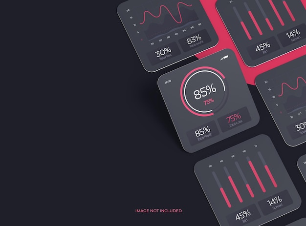 Customizable mockup with square cards for design presentation 3d rendering