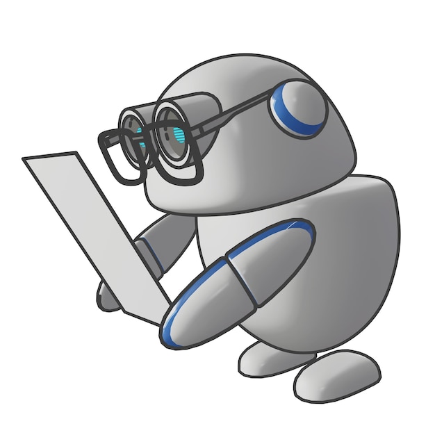 Cute Conversational copilot AI Character 3d rendering