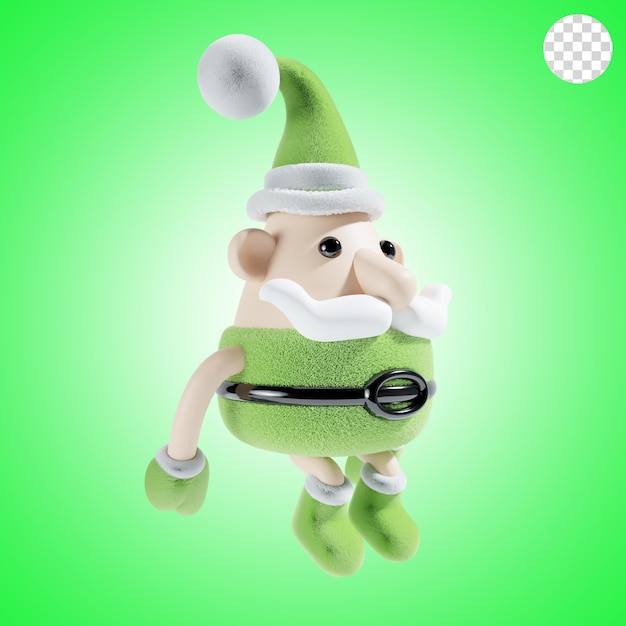 cute santa claus christmas in green theme