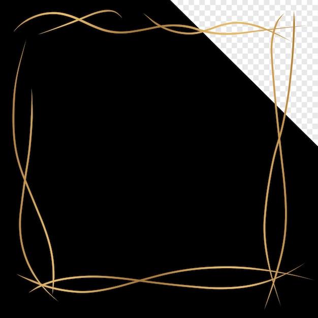 design element line gold frame blank transparent psd file