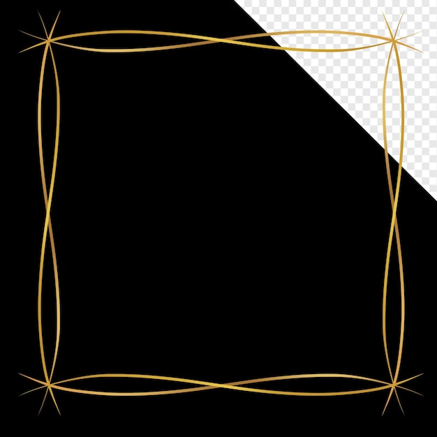 design element line gold frame blank transparent psd file