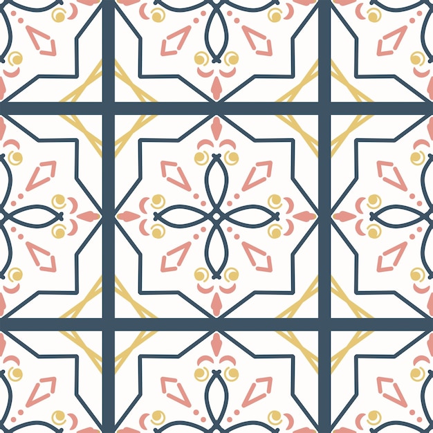 Design Seamless tile pattern with geometric and repetitive floral elements for decoration