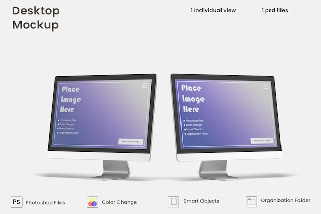 Desktop screen mockup Premium Psd