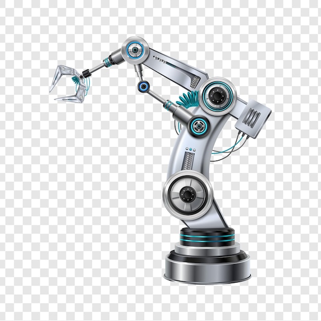 Detailed of a Robotic Arm isolated on transparent background