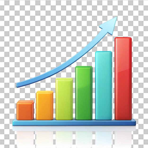 Development graph bar icon isolated on transparent background
