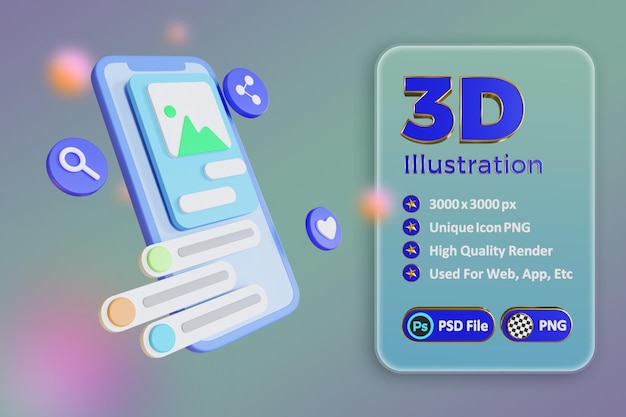 digital marketing 3d illustration