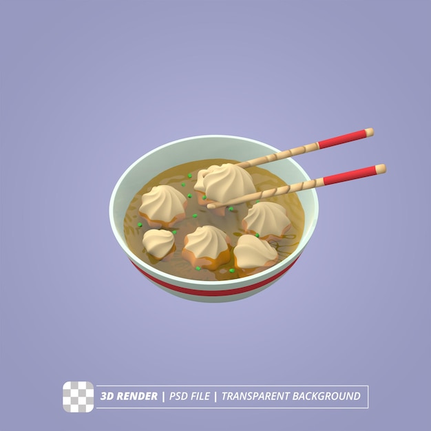 dimsum soup 3d render isolated images