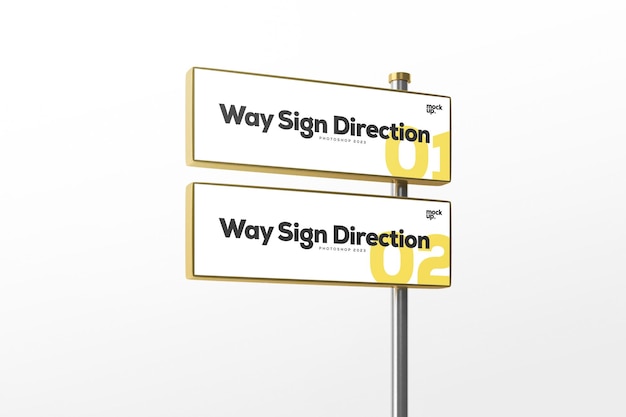 Directional Design Realistic Way Sign Mockup