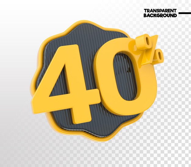 discount yallow with black number 3d