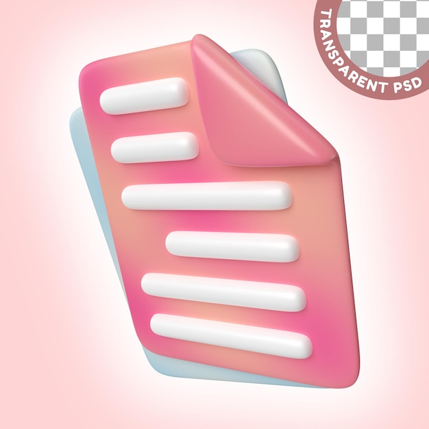 Document 3D Illustration Icon