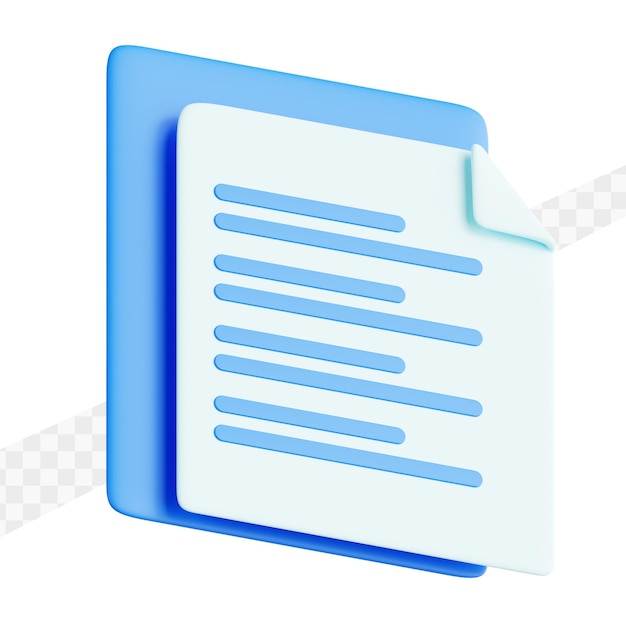 document 3d render illustration