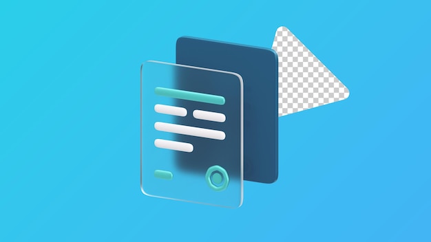 Documents Glassmorphism Stylized Icon